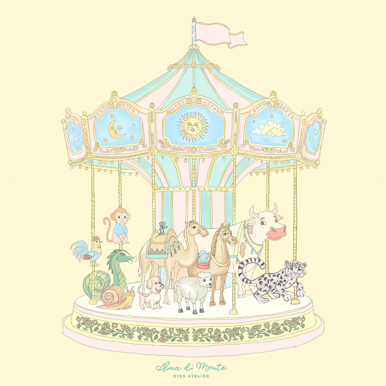 Swaddle "Carousel Beginning of the Year"